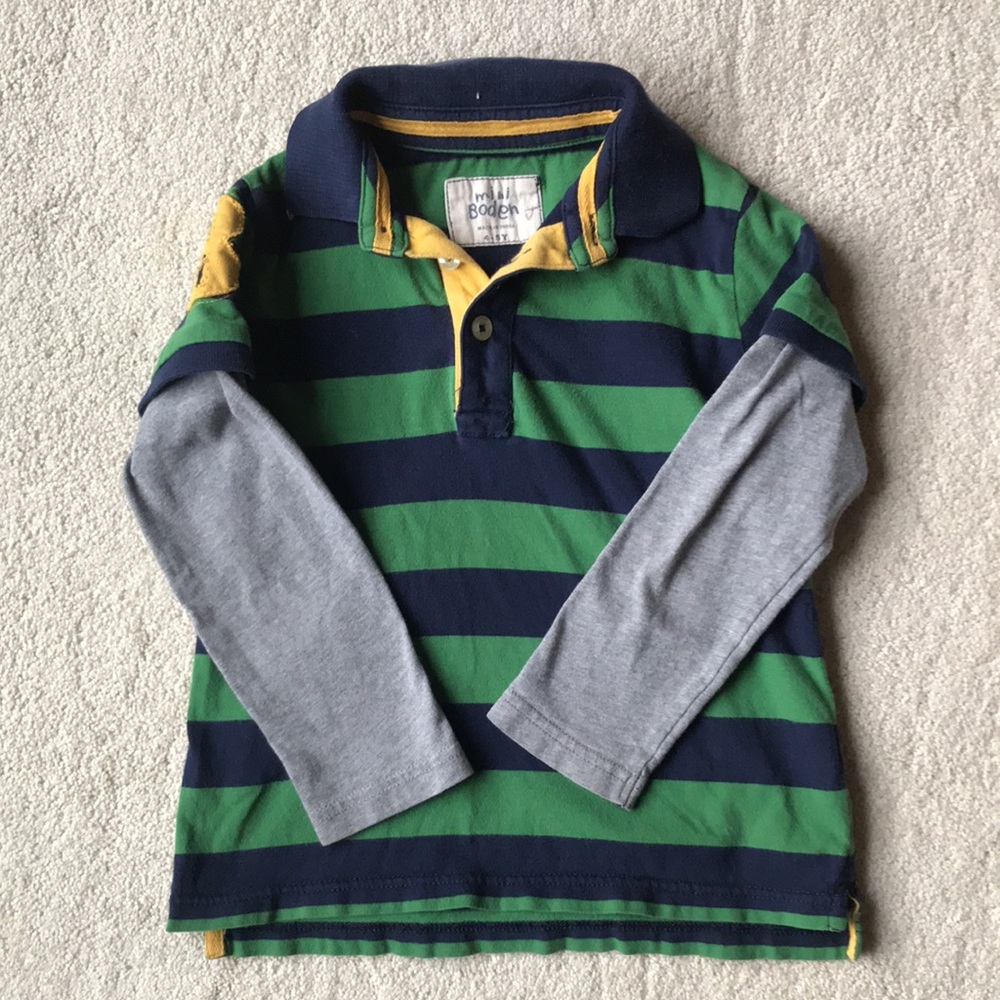 Mini Boden boys collared long sleeve shirt size 4-5